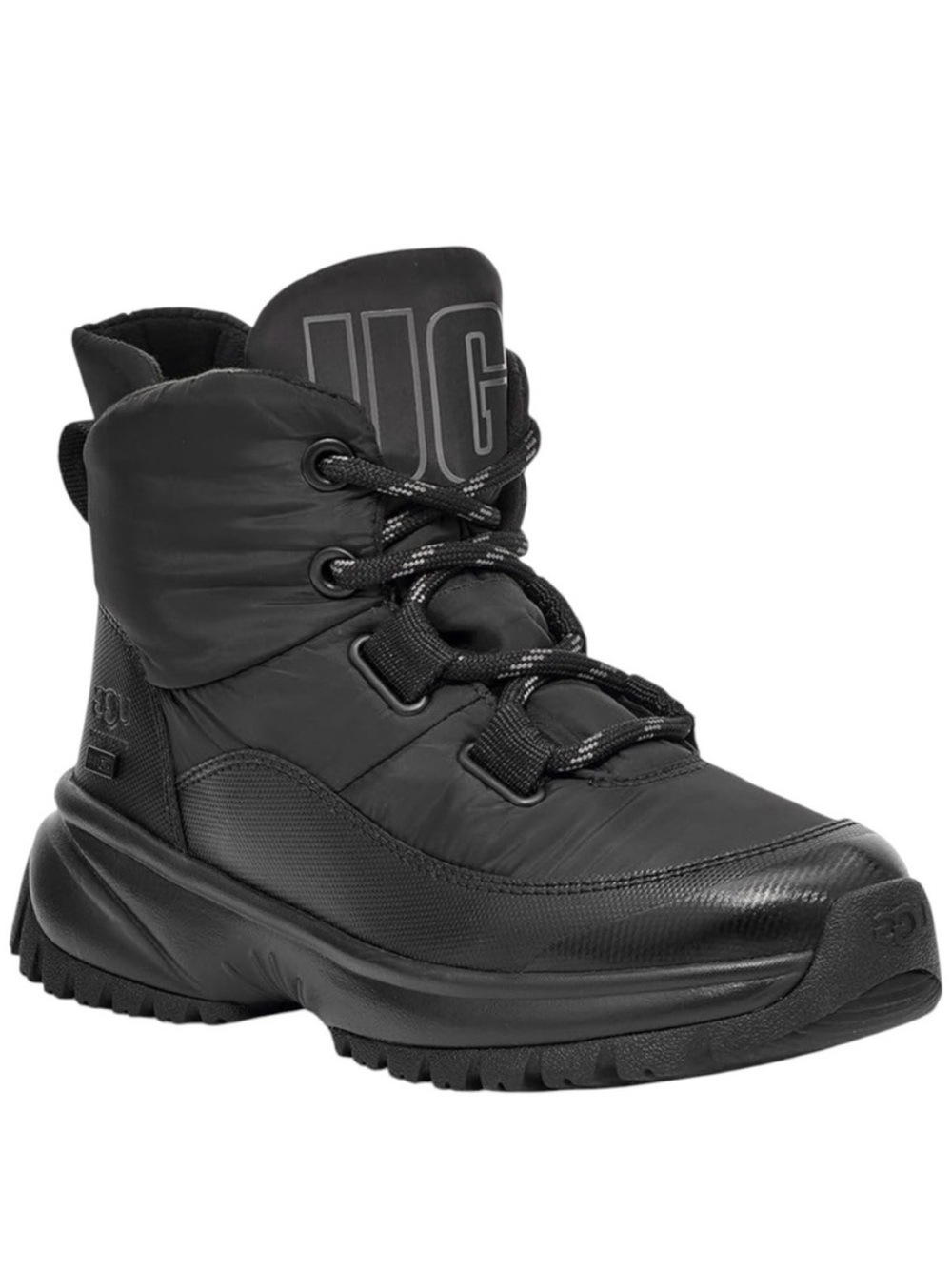Ugg Women’s Yose Puffer Black Winter Lace-Up Boot. New.